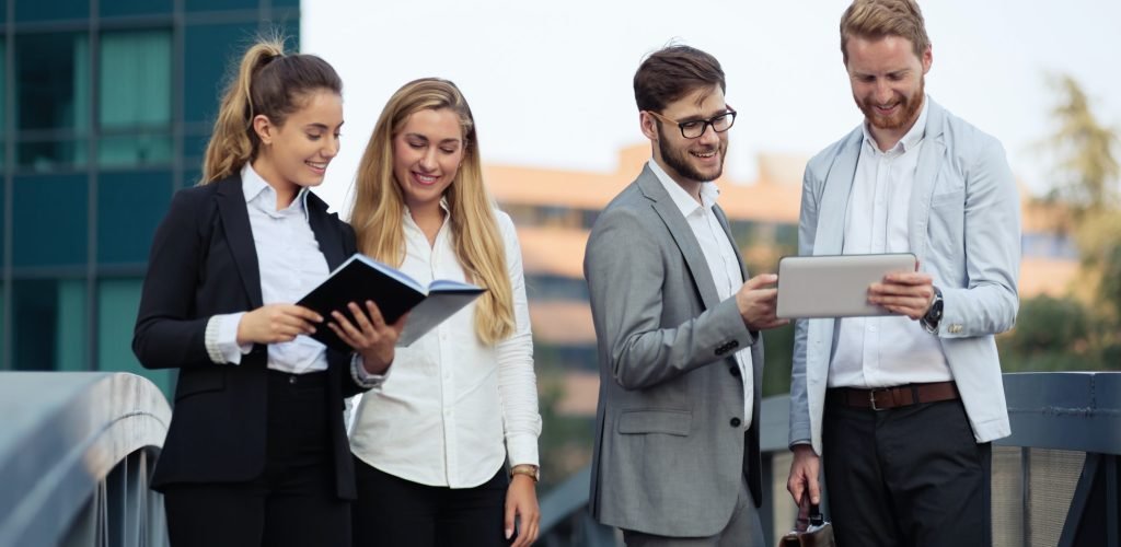 Business group of people and colleagues