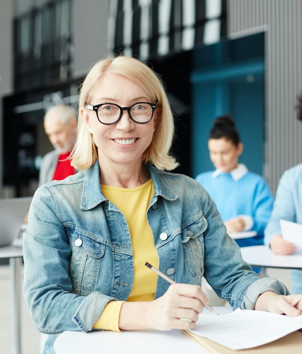 Forum participants in lobby